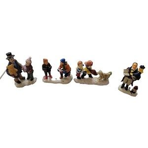 Lemax Christmas‎ Village Kids Puppy teddy bear etc.. figures